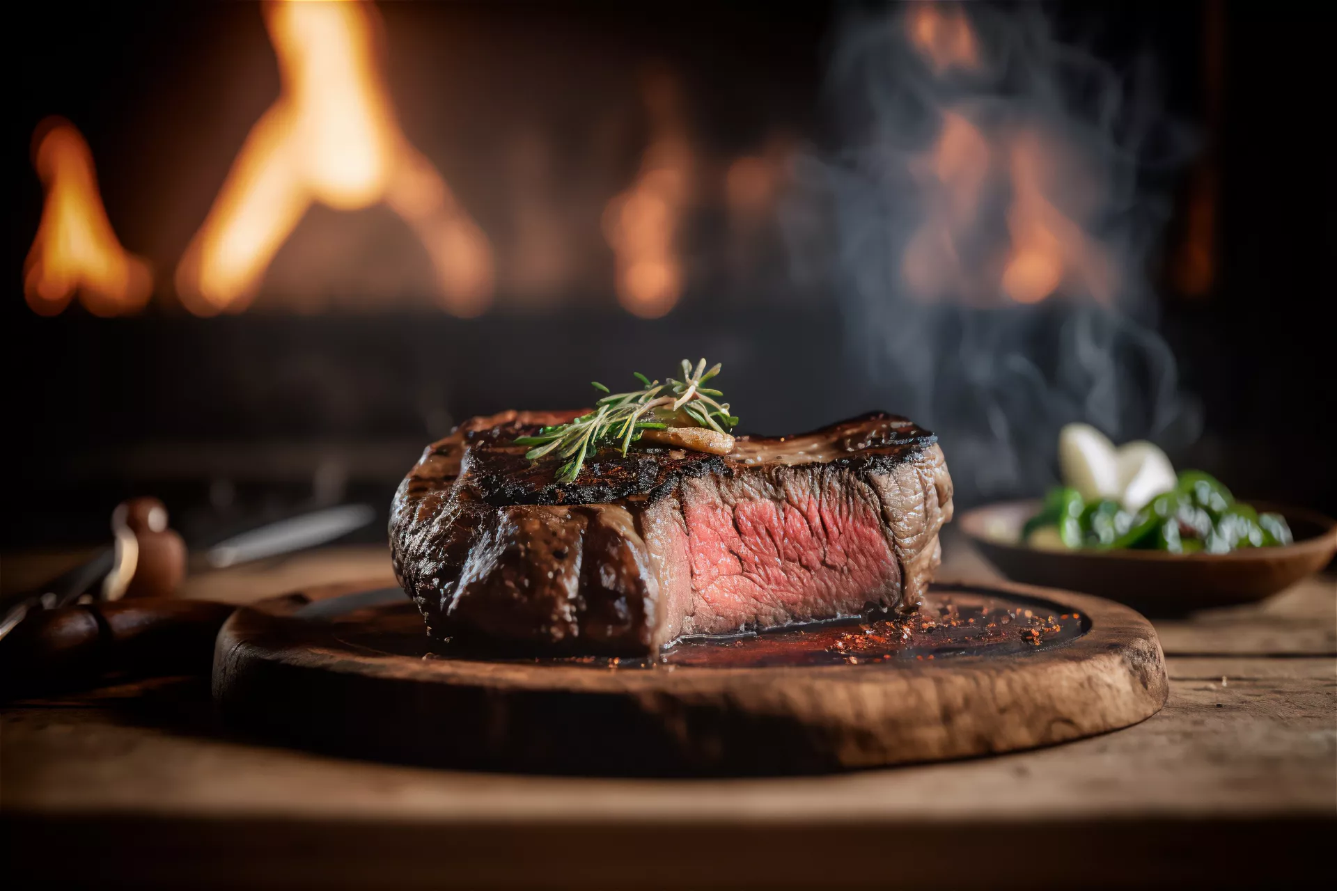 Vecteezy juicy grilled steak with herbs and spices on rustic cutting 22213857 38
